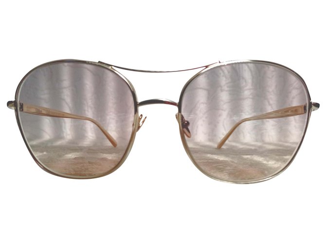 Óculos de sol Chloé Aviator Dourado Metal  ref.185114