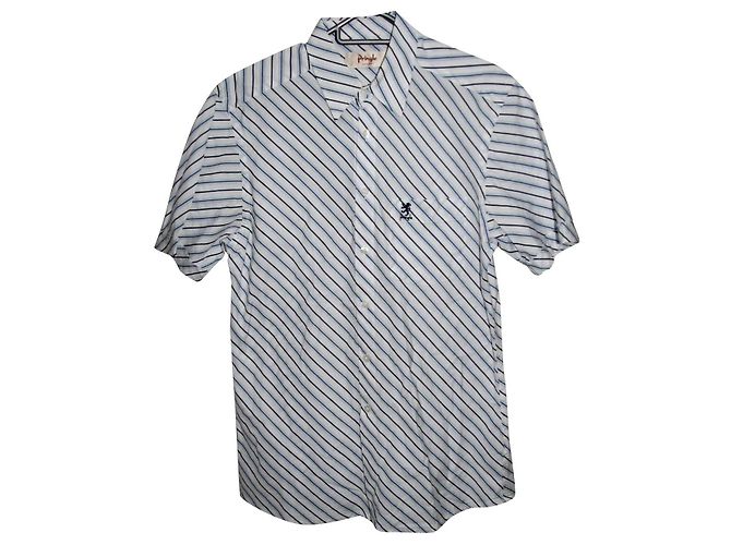 Pringle Of Scotland Misura della camicia a maniche corte Pringle 16/41 Bianco Blu