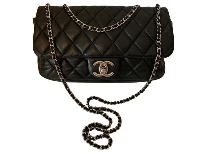 Timeless Chanel Black Leather  ref.185173
