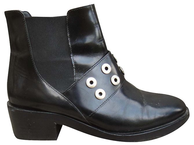 Sandro Lederstiefel schwarz 40