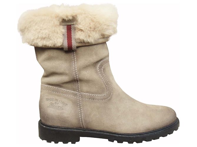 Botas Gucci bege de nobuck e pele 40,5