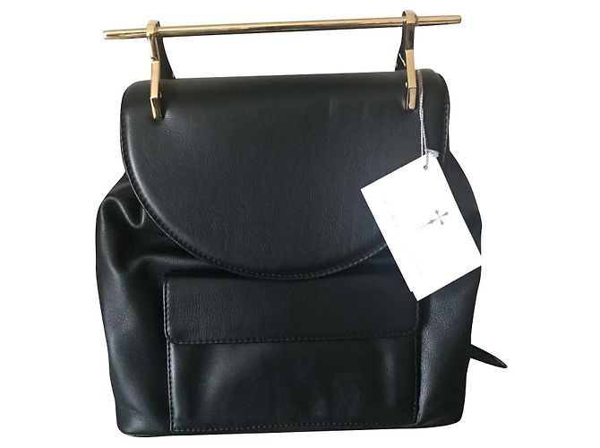 M2malletier Leather Backpack Black
