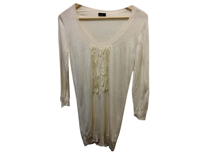 Joseph Knit dress cashmere and silk Cream  ref.185324