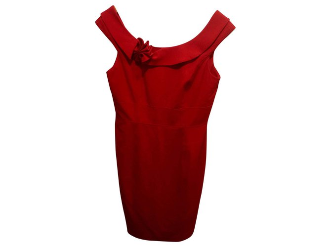 Calvin Klein Red CK dress Polyester Elastane Rayon  ref.185348