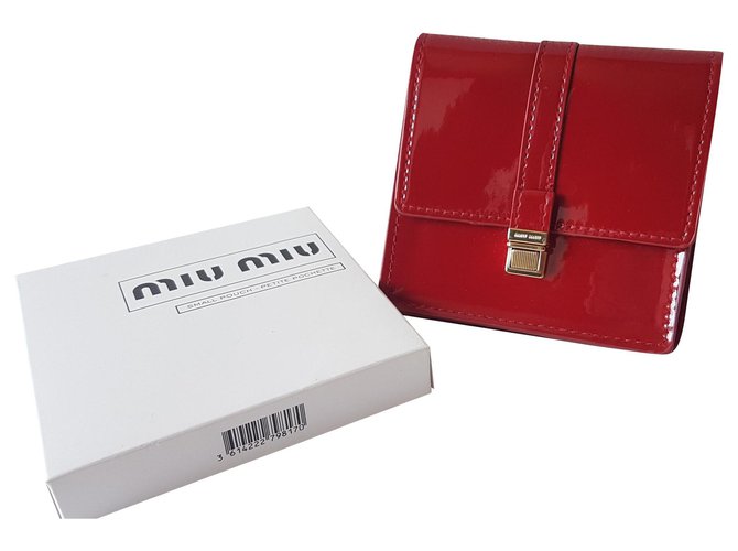 Miu Miu Purses, wallets, cases Dark red Patent leather  ref.185523