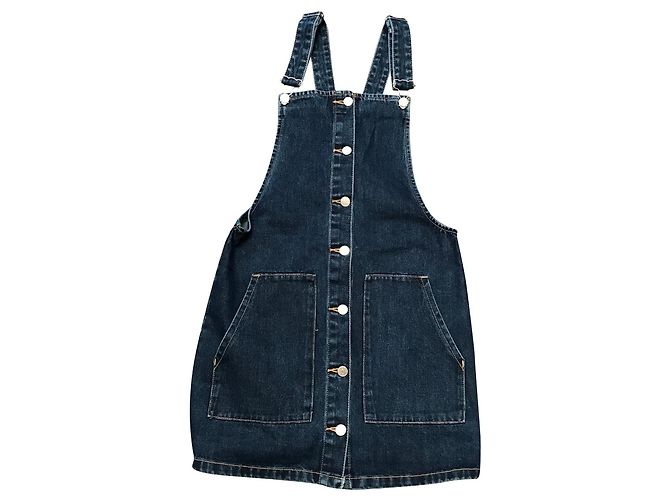 Vestido Macacão Zara Azul de Algodão