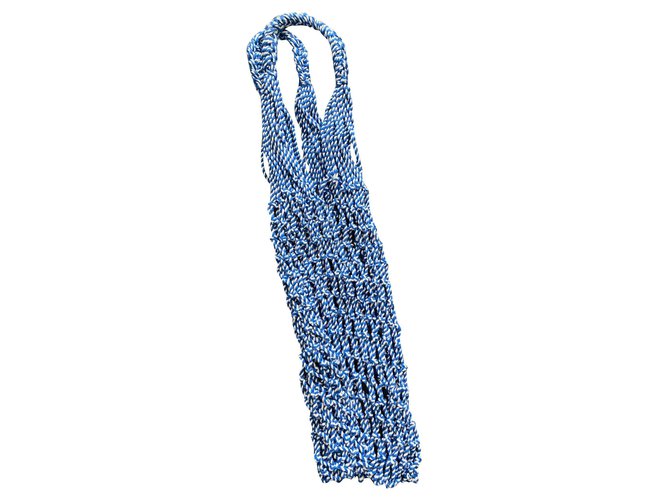 Céline Bolso de red de algodón Celine Azul  ref.185555