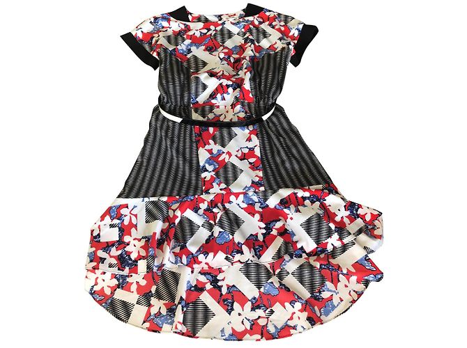 Peter Pilotto X Target Kleider Schwarz Weiß Rot Hellblau