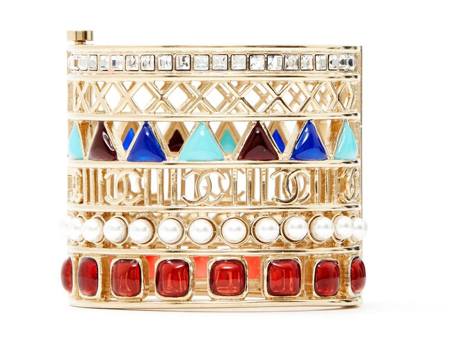 Chanel EGYPTIAN GODESS Multiple colors Golden Metal Glass  ref.185696