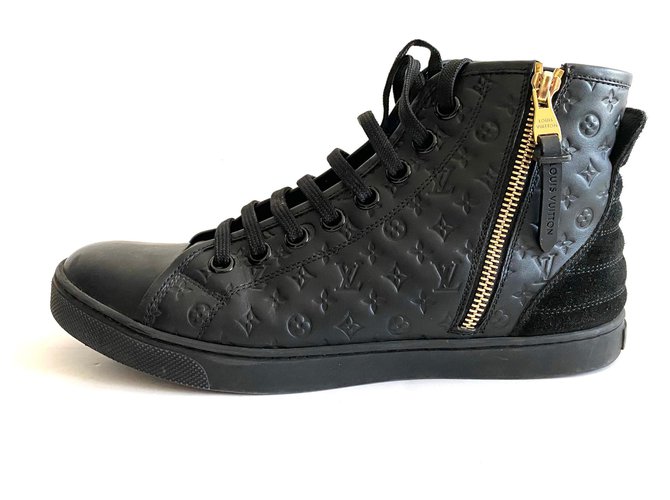 Louis Vuitton Sneakers Black Leather  ref.185725
