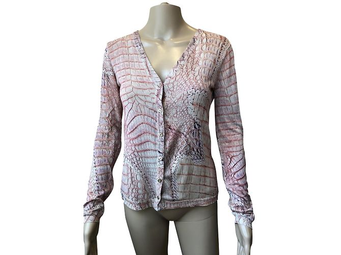 Roberto Cavalli Strickjacke aus Baumwolle Rosa Pink