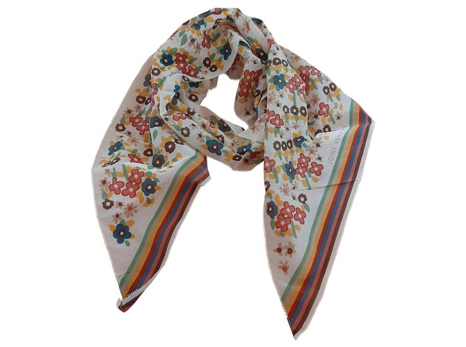 Louis Vuitton Floral scarf Multiple colors Cotton  ref.185741