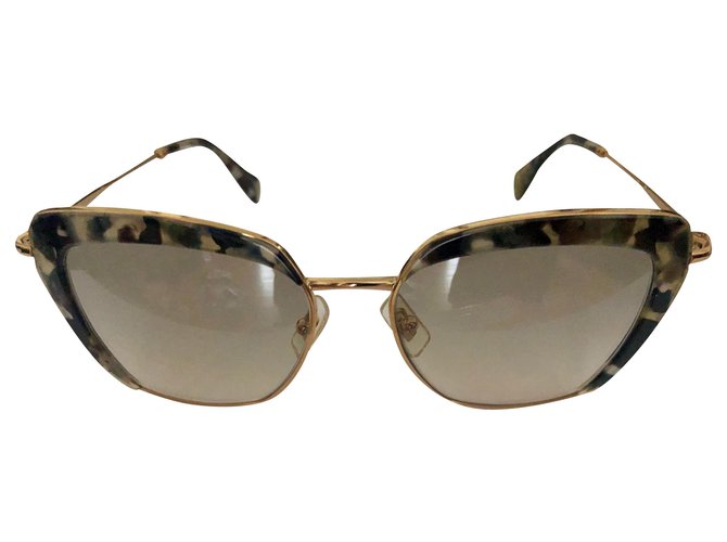 Miu Miu Oculos escuros Castanho claro Vidro  ref.185755