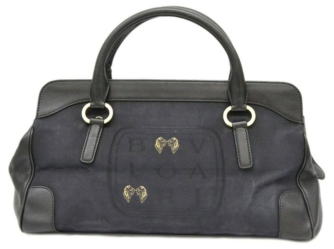 Bulgari Vintage Handbag Black Cloth  ref.185789