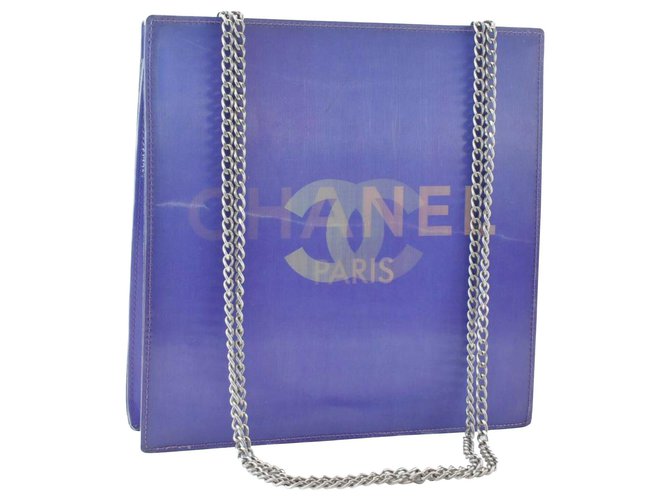 Chanel Hologram Chain Shoulder Bag Purple CC Cloth ref.185821 - Joli Closet