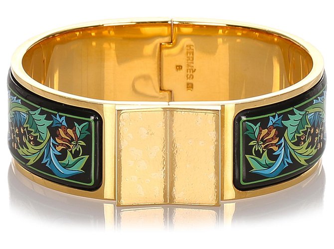 Hermès Bracelet émaillé Hermes Multi Loquet Métal Multicolore Doré  ref.185858