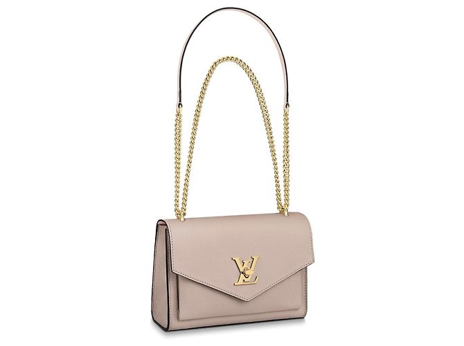 Bolso de mano Louis Vuitton Mylockme de cuero beige