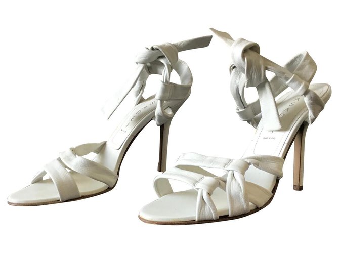 New Casadei sandals White Leather  ref.186002