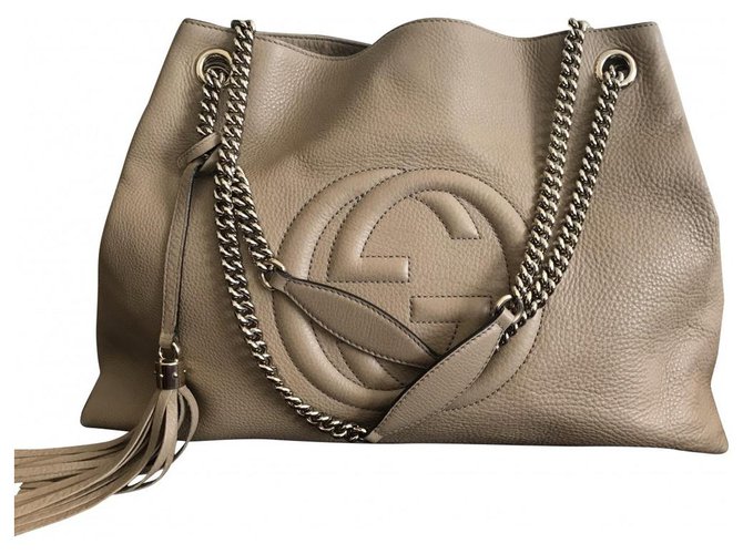 Gucci Handbags Beige Leather  ref.186039