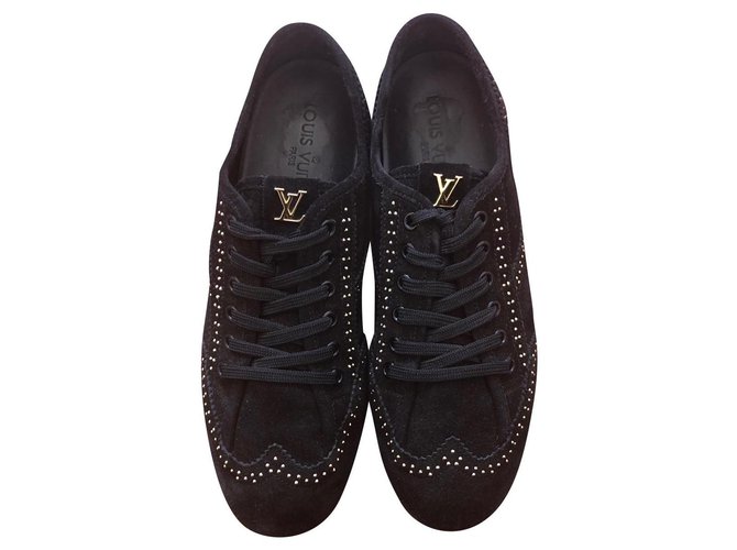 Louis Vuitton Sneakers Black Deerskin  ref.186069