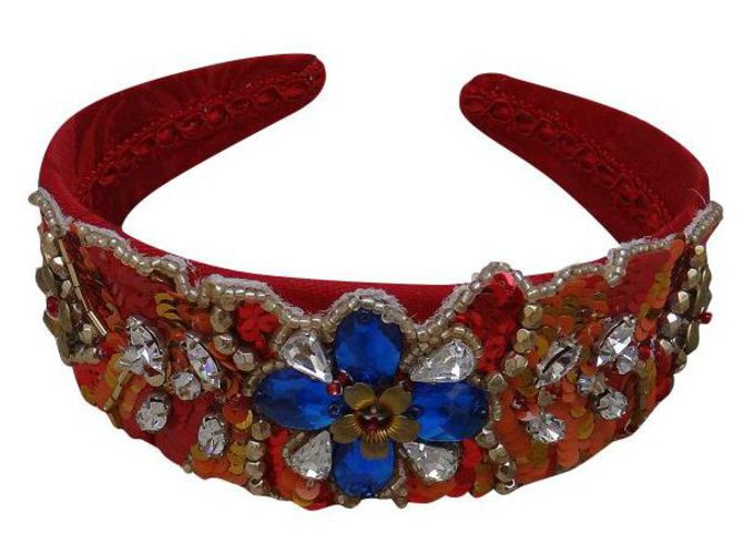 Dolce & Gabbana Accessoires pour cheveux Soie Coton Rouge Multicolore  ref.186083