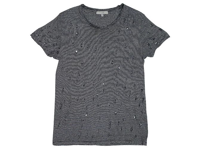 T-shirt Iro Gabry de linho preto e branco