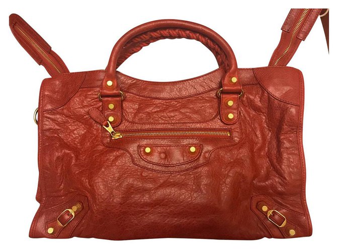 Balenciaga city new Dark red Leather  ref.186170