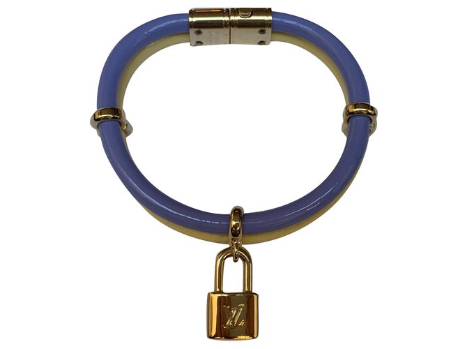Louis Vuitton, Halten Sie es zweimal neues gelbes und lila Armband Lackleder  ref.186202