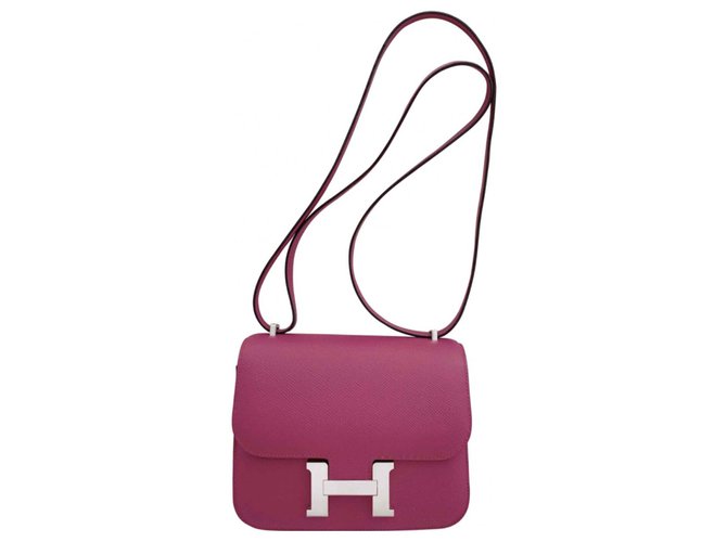Constance Hermès Hand bags Pink Leather  ref.186204