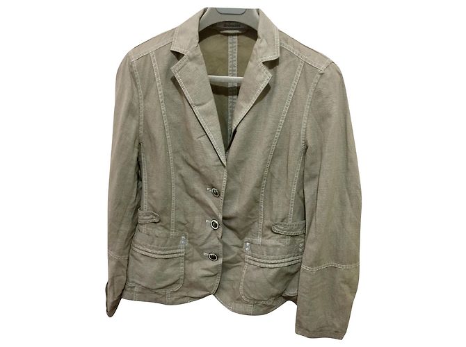Autre Marque Blazer Steilmann en mezcla de lino Gris pardo