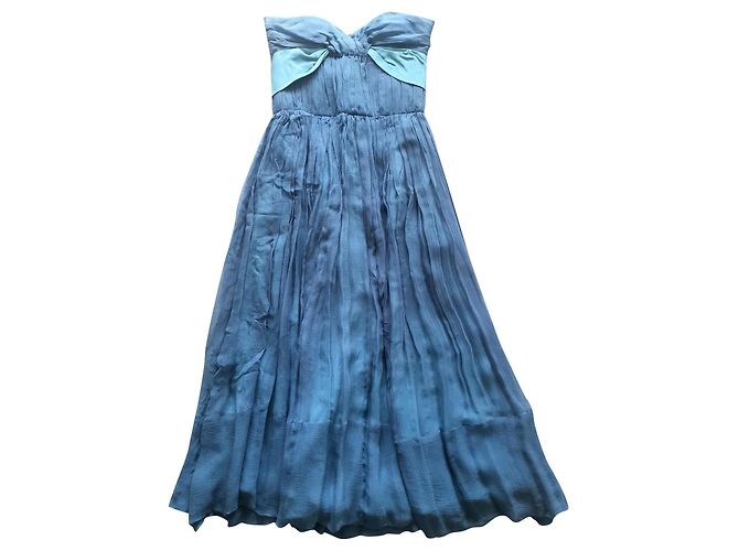 Chloé Chloe blaues Seidenkleid FR34