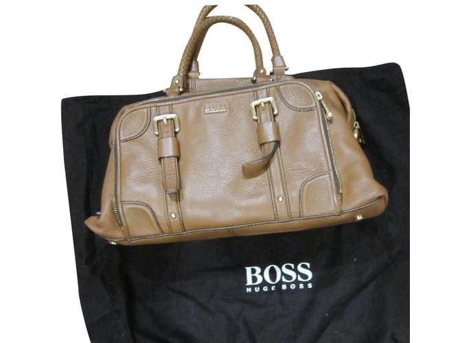 Hugo Boss Grained-leather Tote Bag With Branded Padlock And Tag In Black |  ModeSens
