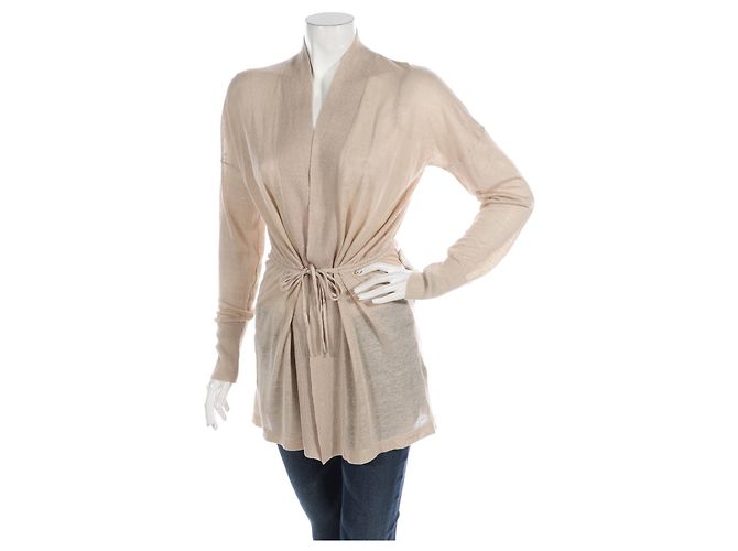 Club Monaco Strickjacke beige Leinen und Rayon Größe M