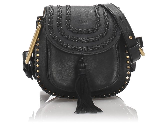 Chloé Chloe Black Leather Hudson Crossbody Bag  ref.186486