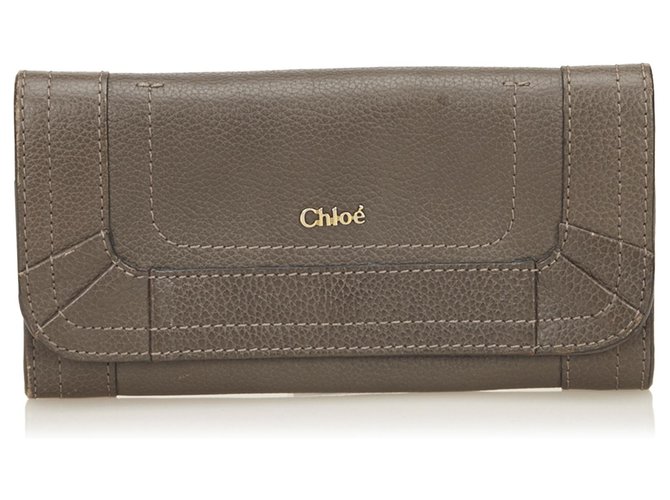 Chloé Chloe Brown Leather Paraty Wallet  ref.186669