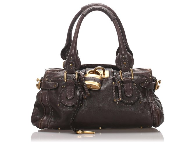 Chloé Chloe Brown Leather Paddington Handbag Pony-style calfskin  ref.186676