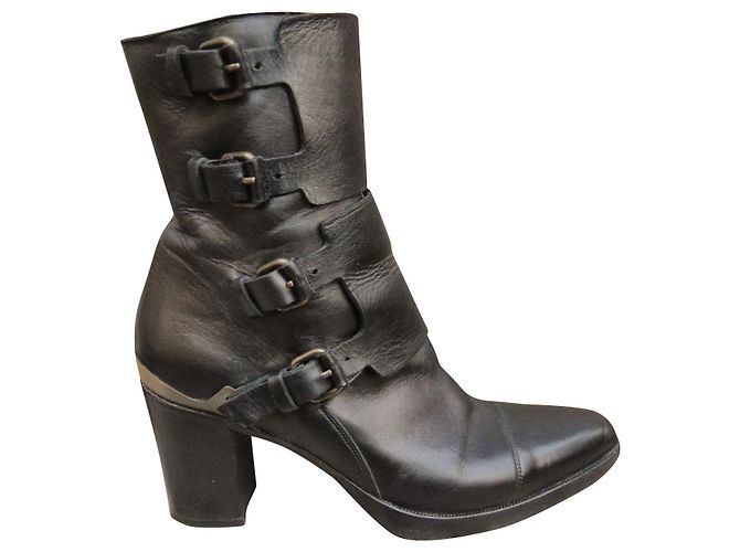 Botas Sartore de piel negras 40 Negro