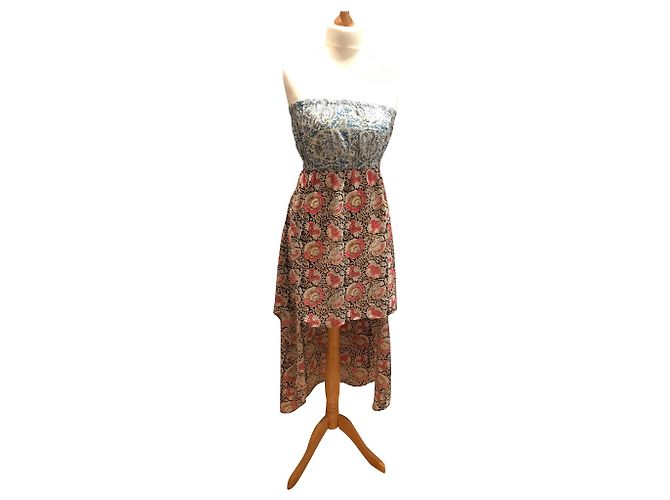 Autre Marque Vestido bandeau floral de viscosa Multicolor
