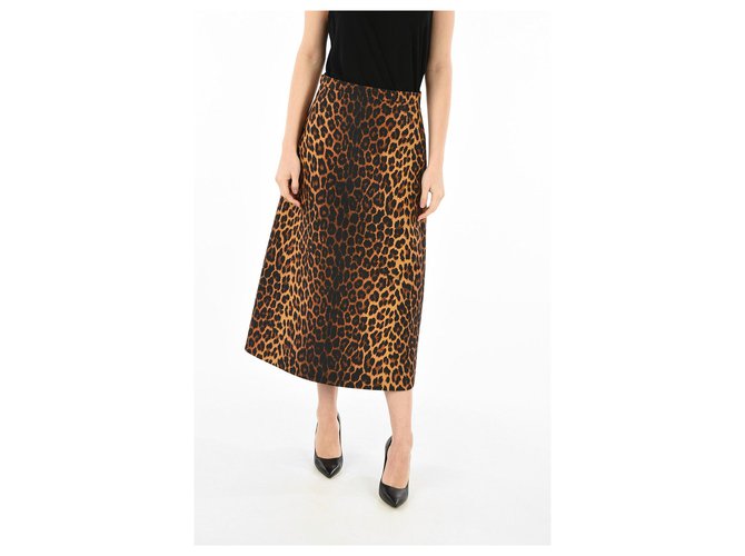 Gucci skirt new Leopard print Wool  ref.186895