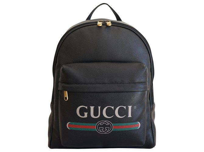 Gucci print leather backpack Black  ref.186898