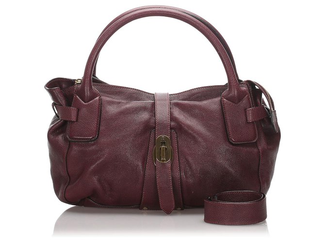 Burberry Red Leather Shoulder Bag Pony-style calfskin  ref.187002