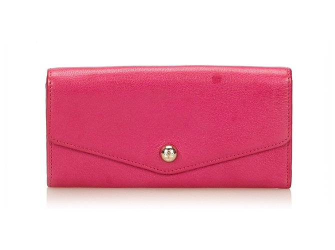 Mulberry Pink Leather Long Wallet Leder  ref.187058