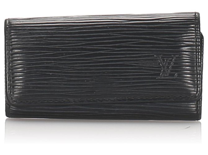 Louis Vuitton Black Leather Key Holder  ref.187229