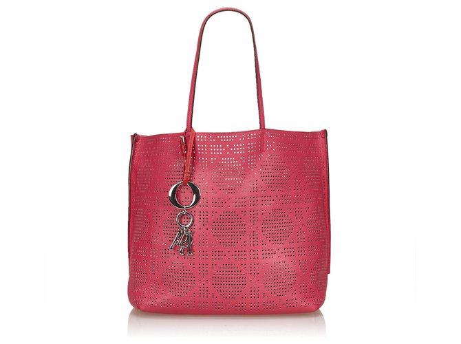 Dior Pink Perforated Dioriva Tote Leather  ref.187278