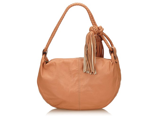 Mulberry Orange Leather Tassel Shoulder Bag  ref.187330