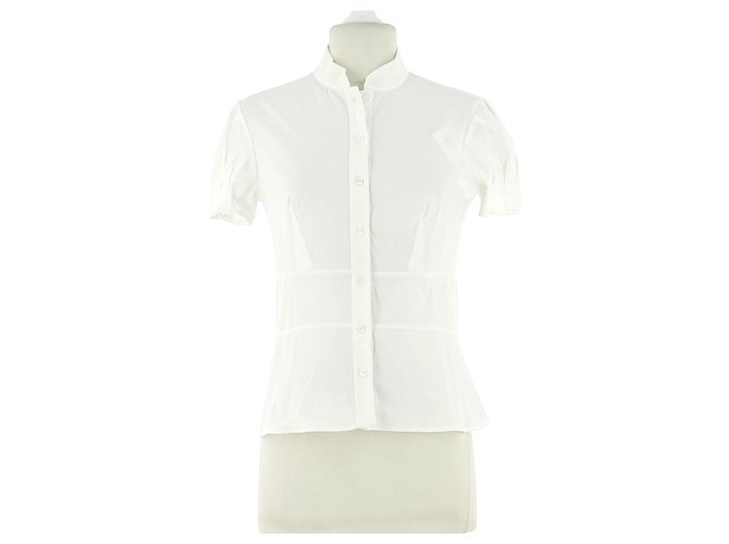 Christian Dior Camicia Bianco Cotone  ref.187421