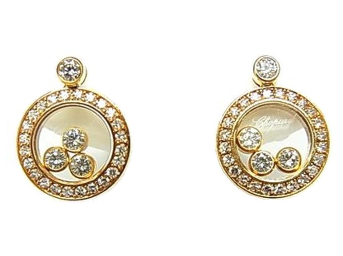 Chopard 18K Yellow Gold Happy Diamonds Earrings Golden  ref.187437