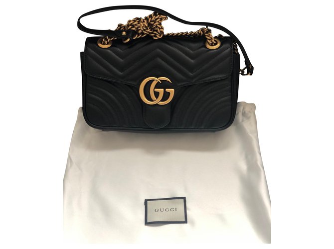 Gucci marmont new Black Leather  ref.187487