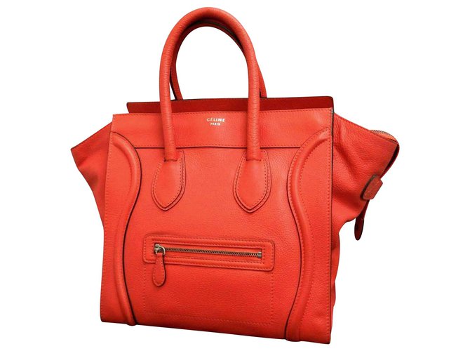 Céline Luggage Red Leather  ref.187525