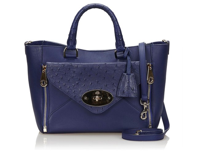 Mulberry Blue Leather Willow Navy blue Exotic leather  ref.187563